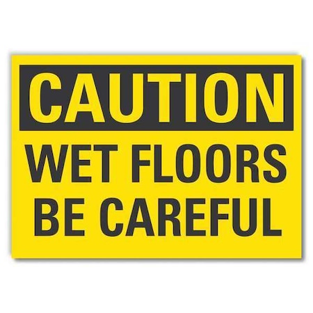 Caution Sign, 10 in H, 14 in W, Reflective Sheeting, Horizontal LCU3-0278-RD_14x10