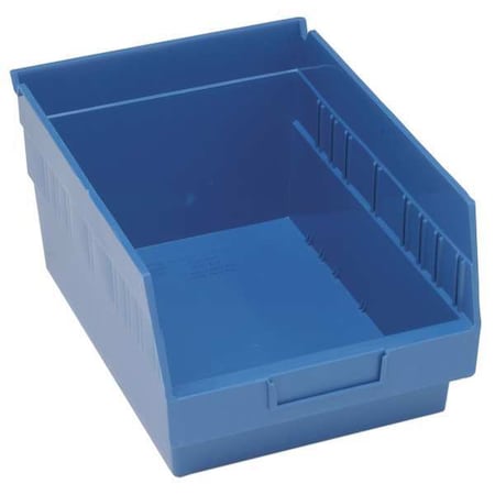 Shelf Storage Bin, Polypropylene, Blue, 8 in H, 8 3/8 in W, 11 5/8 in L