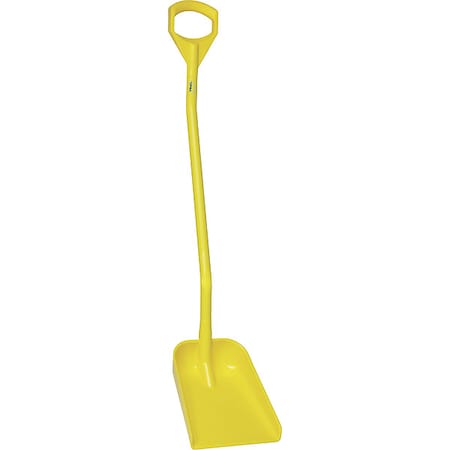 Ergonomic Square Point Shovel, Polypropylene Blade, 50 in L, Yellow