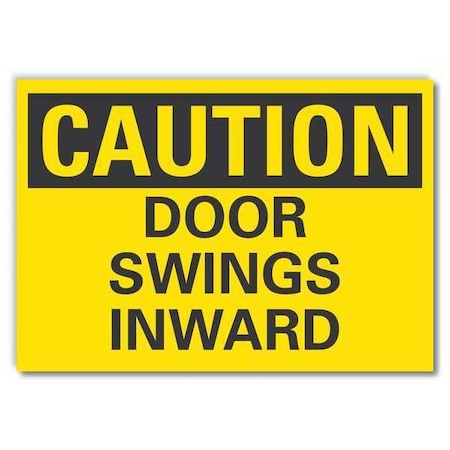 Caution Sign, 5 in H, 7 in W, Reflective Sheeting, Horizontal Rectangle, English, LCU3-0252-RD_7x5