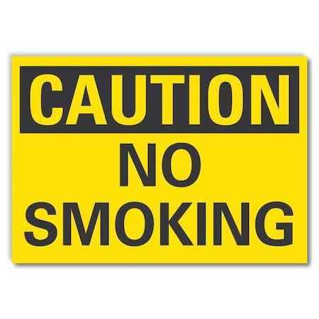 No Smoking Sign, 3 1/2 in H, 5 in W, Reflective Sheeting, Horizontal Rectangle, LCU3-0210-RD_5x3.5