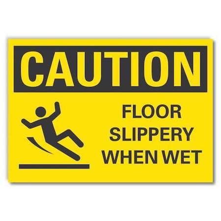 Caution Sign, 5 in H, 7 in W, Reflective Sheeting, Horizontal Rectangle, English, LCU3-0137-RD_7x5