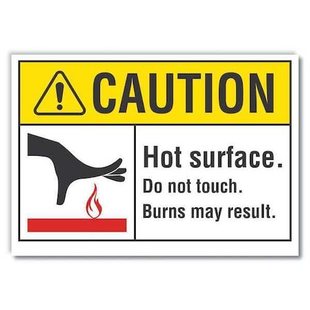 Caution Sign, 5 in H, 7 in W, Reflective Sheeting, Horizontal Rectangle, English, LCU3-0100-RD_7x5