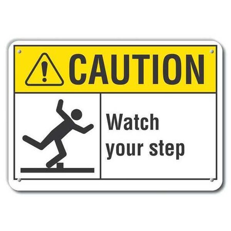 Caution Sign, 10 in H, 14 in W, Aluminum, Horizontal Rectangle, LCU3-0097-RA_14x10