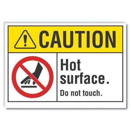 Caution Sign, 5 in H, 7 in W, Reflective Sheeting, Horizontal Rectangle, English, LCU3-0083-RD_7x5