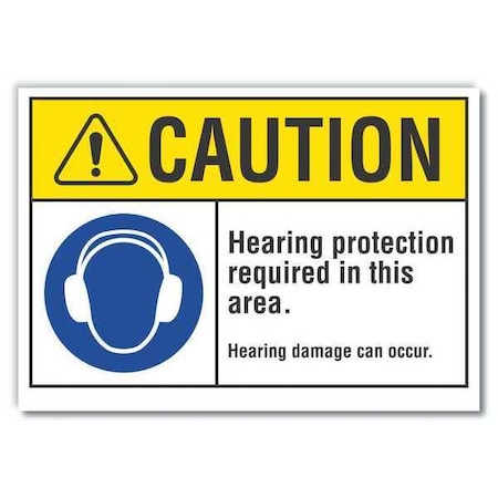Caution Sign,Self-Adhesive Vinyl,7 in. H, LCU3-0055-RD_10x7