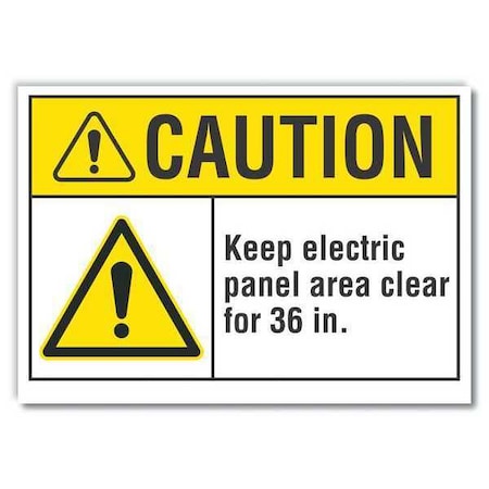 Caution Sign,Self-Adhesive Vinyl,5 in. H, LCU3-0041-RD_7x5