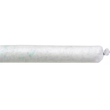 Sorbent Sock, 25 gal, 3 in x 8 ft, Oil, White, 15 PK