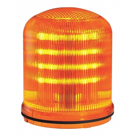 Warning Light, Amber, LED, 12 to 24V AC/DC, 120 to 240V AC, 85, 120 FPM, 3 29/32 in Dia.