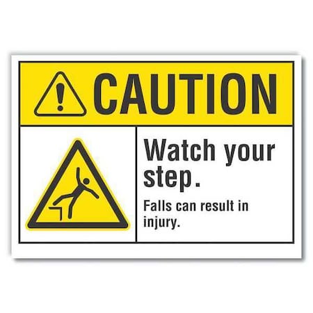 Caution Sign, 3 1/2 in H, 5 in W, Reflective Sheeting, Horizontal Rectangle, LCU3-0022-RD_5x3.5