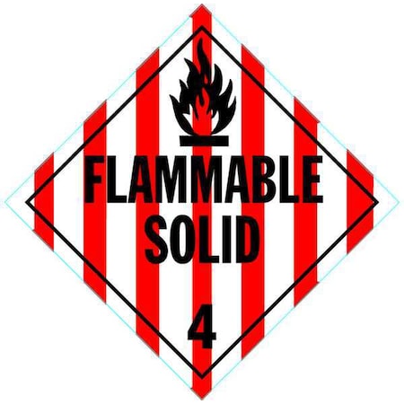 DOT Container Placard, Flammable Solid, Rigid Styrene, 10-4/5" W x 10-4/5" H