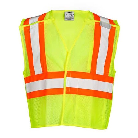 2XL Class 2 Breakaway High Visibility Vest, Lime
