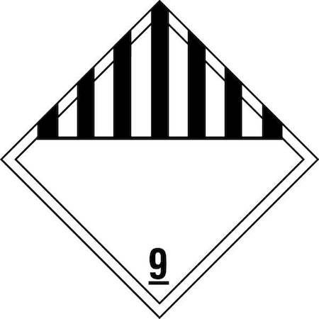 DOT Container Placard, 9, Rigid Styrene, 10-4/5" W x 10-4/5" H