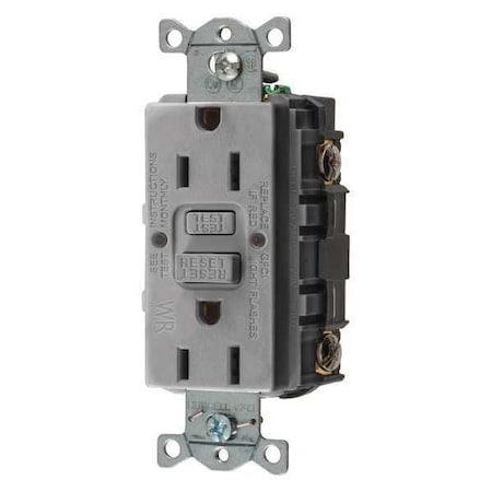 GFCI Rceptcle, Commer., Gr, 15A, 0.5 HP