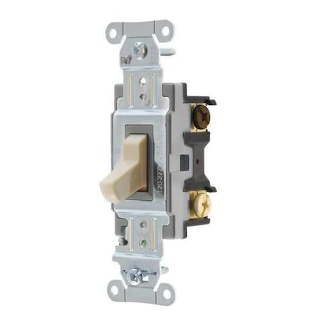 Wall Switch, 15A, Ivory, Toggle, 1 to 2 HP