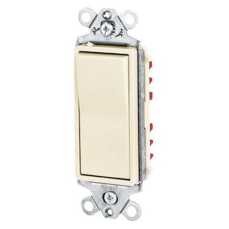 Wall Switch,20A,Ivory,3-Way Type,Rocker
