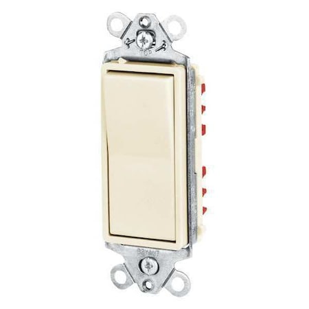 Wall Switch,20A,Ivory,1-Pole Type,Rocker