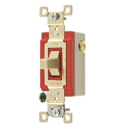 Wall Switch,20A,Ivory,1-Pole Type,Toggle