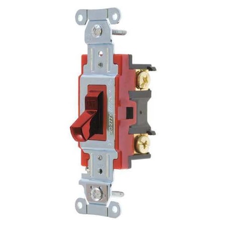 Wall Switch,20A,Red,1-Pole Type,Toggle