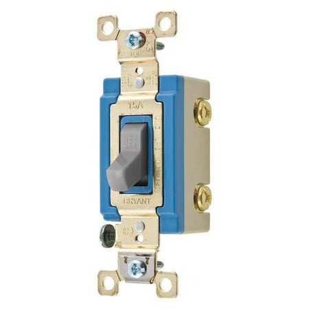 Wall Switch,15A,Gray,2-Pole Type,Toggle
