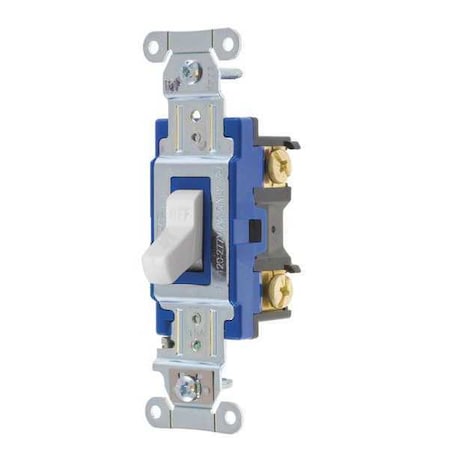 Wall Switch,15A,White,1-Pole Type,Toggle