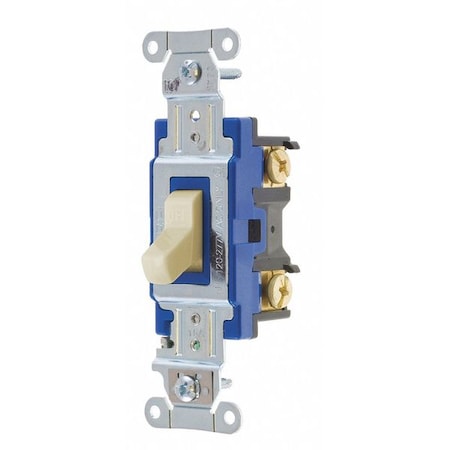 Wall Switch,15A,Ivory,1-Pole Type,Toggle