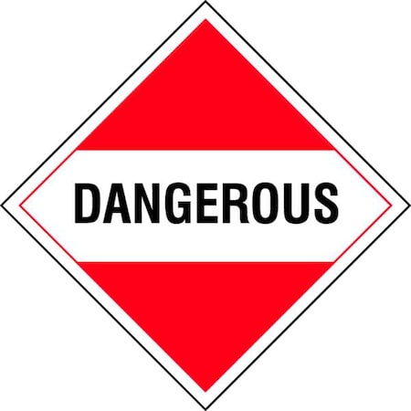 DOT Container Placard, Dangerous, Rigid Styrene, 10-4/5" W x 10-4/5" H