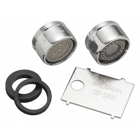 0.5 gpm, 1.5 gpm Faucet Accessory, 13/16"-27 Thread Size, Polished Chrome, Plastic & Metal