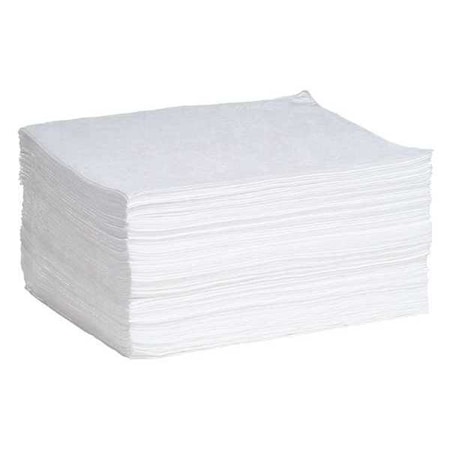 Sorbent Pad, 17 gal, 15 in x 19 in, Oil, White, Polypropylene