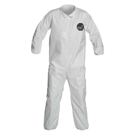Collared Disposable Coveralls, S, White, zipper