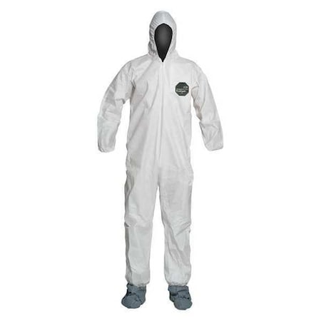 50 Coverall. Standard Fit Hood. Elastic Wrists. White. MD