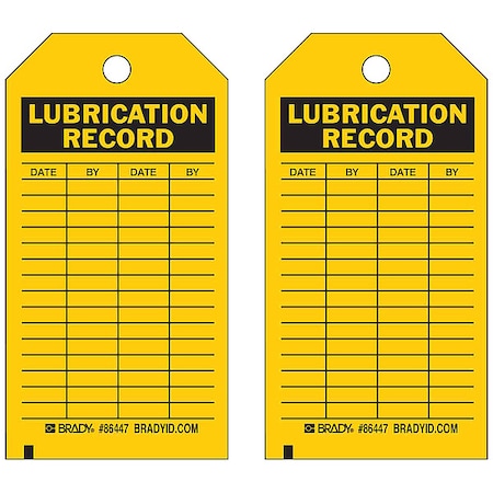 Tag, Inspection, Heavy Duty Polyester, 5 3/4 in H x 3 in W, Black on Yellow, Rectangle, 10 PK