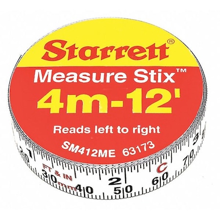 Measuring Stick, 1/2"x 12' Metric/English