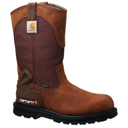Men's Western Boot, 11 W, Steel Toe, 11 in H, Brown, CMP1200