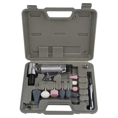 Right Angle Die Grinder Kit, 1/4 in NPT Female Air Inlet, 1/4 in Collet, Medium Duty, 21,000 RPM