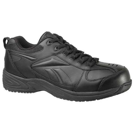 Men's Athletic Shoe, Composite Toe, Leather Upper, Rubber Outsole, Lace Up, Black, 13 W