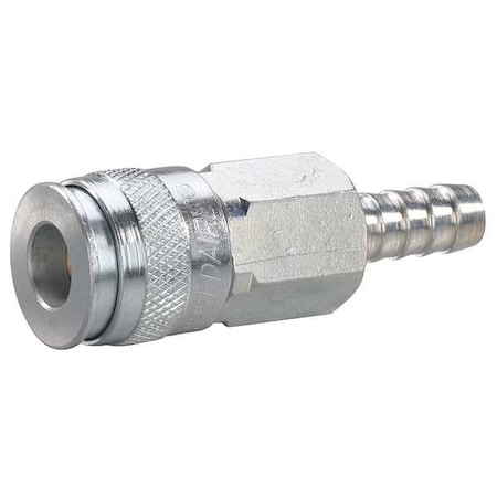 Coupler Body,Hose Barb,1/4,Brass/Steel