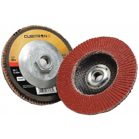 Flap Disc,Type 29,4-1/2" dia.,80 Grit