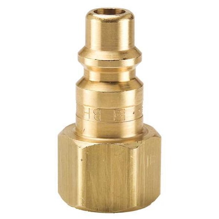 Coupler Plug,Brass,FNPT,1/4 In. Pipe