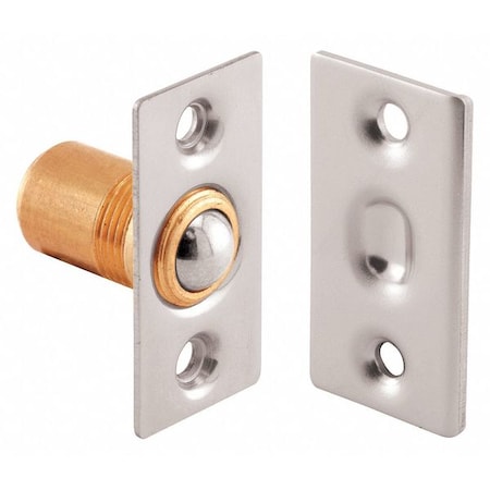 Ball Bullet Catch and Strike, Satin Nickel Finished Solid Brass (Single Pack)