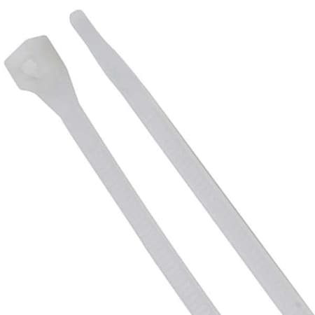 Cable Tie, 8 in L, 2 in Max Bundle Dia., Natural, Nylon 6/6, 75 lb Strength, 100 PK