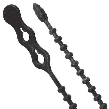 Beadle Wrap, 12 in L, 3-1/4 in Max Bundle Dia., Black, Nylon 6/6, 70 lb Strength, 40 PK