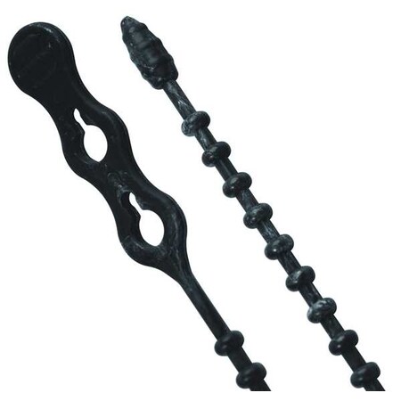 Beadle Wrap, 8 in L, 2 in Max Bundle Dia., Black, Nylon 6/6, 70 lb Strength, 15 PK