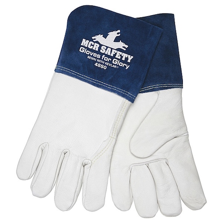 Gloves For Glory Welding Gloves, Gauntlet Cuff, Wing Thumb, Premium Goatskin, 2XL, 1 PR