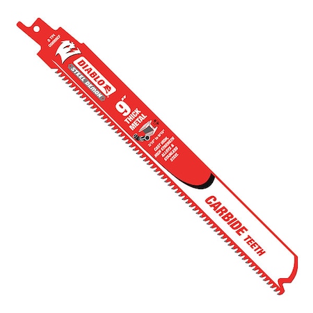9"L x 8 TPI Metal Cutting Carbide Reciprocating Saw Blade, 1PK