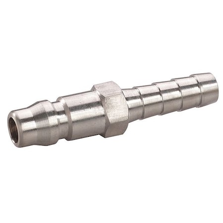 Coupler Plug,Hose Barb,1/4,304 SS