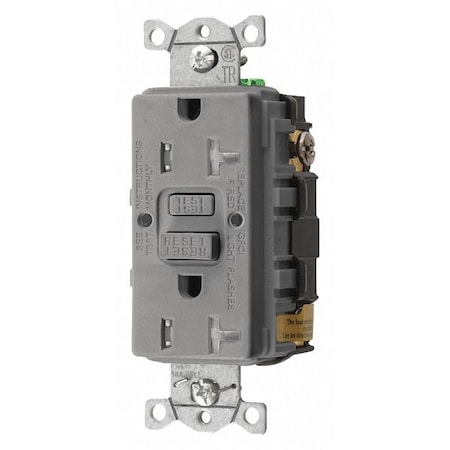GFCI Rceptcle, Commer., Gr, 20A, 1 HP