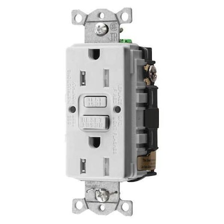 GFCI Rceptcle, Commer., Wht, 15A, 0.5 HP