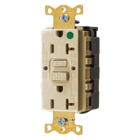 GFCI Rceptcle, Hspital, Ivry, 20A, 1 HP