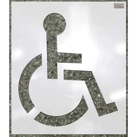 Stencil, Symbol, Handicap Symbol, 39 in Character Height, Not Applicable Font, Polyethylene, White